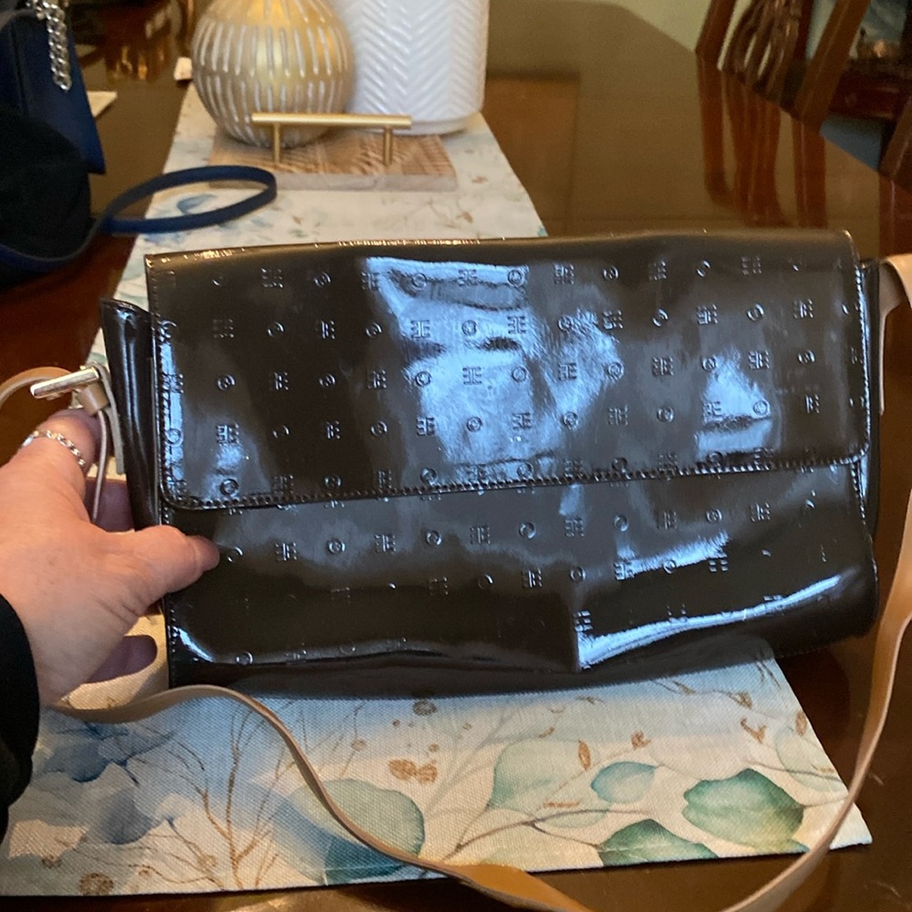 Arcadia embossed leather purse